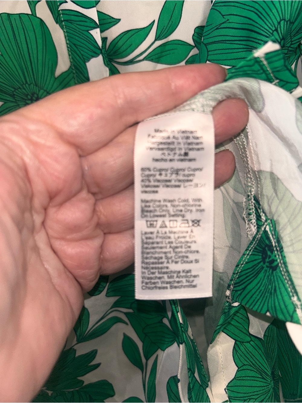 J. Crew White Button-Down Shirt with Green Floral Print - Picture 8 of 8
